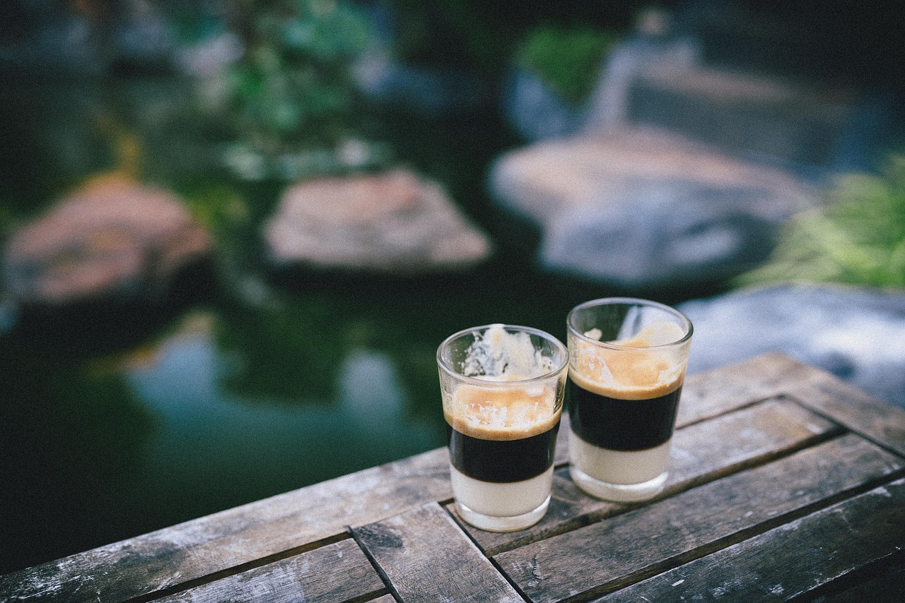delicious cold cofee in decotrative glasses